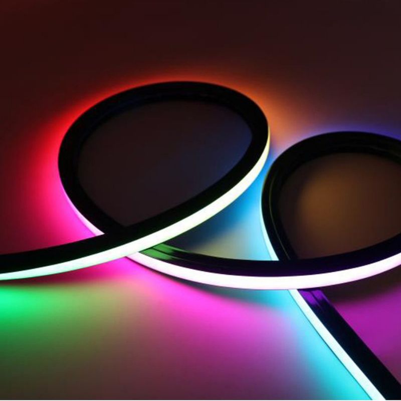 RGB LED نيون قطاع ضوء مرن 24V 1616 سيليكون ديكور المنزل 12W
