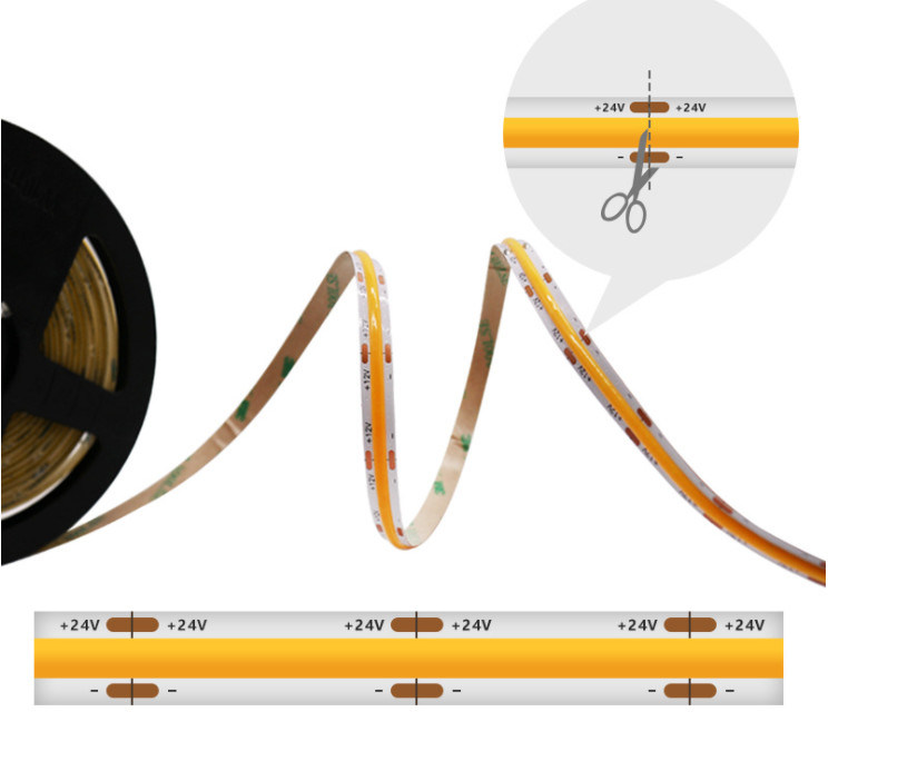 2 لون 2700-6500K شريط إضاءة LED COB عاكس الضوء 12 فولت 10 واط سطوع عالي