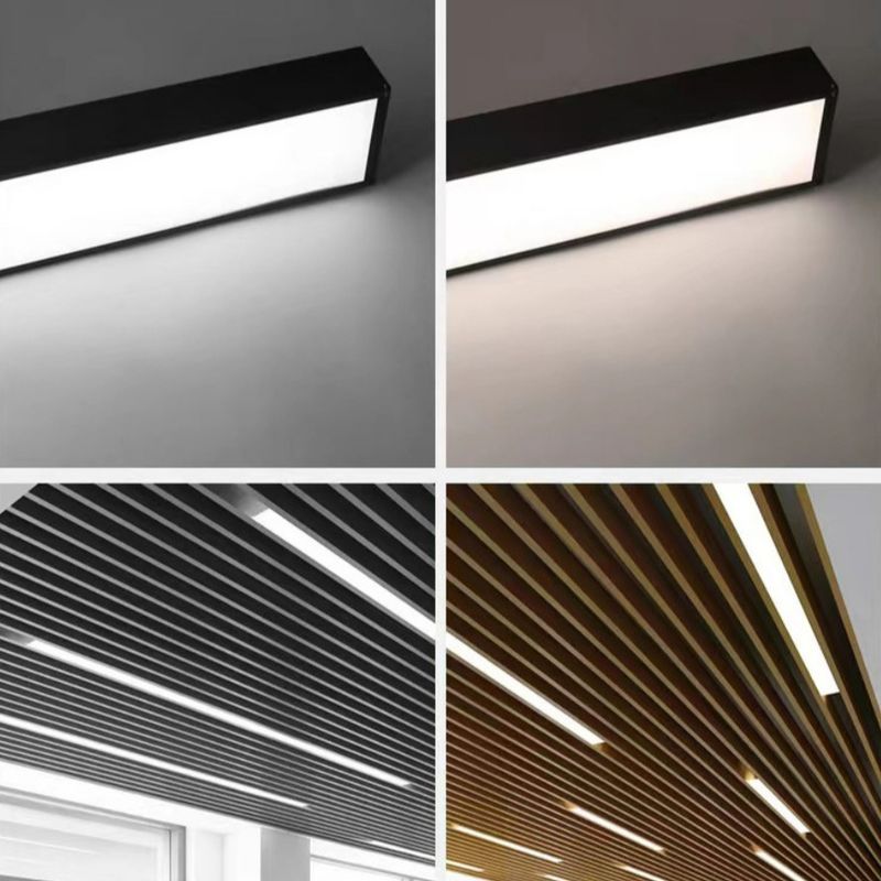 غرفة نوم LED خطي معلق ضوء خطي إضاءة متدلية ديكور داخلي أسود 3000K 5000K 35W