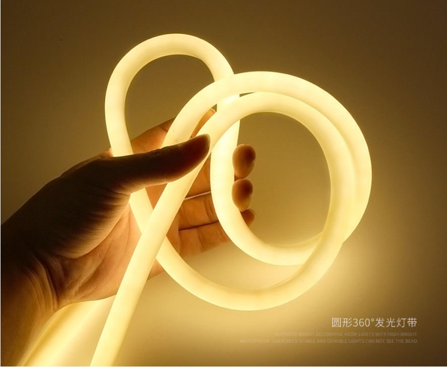 ضوء LED سيليكون نيون 24V IP67 نيون شريط مرن ضوء دافئ أبيض اللون